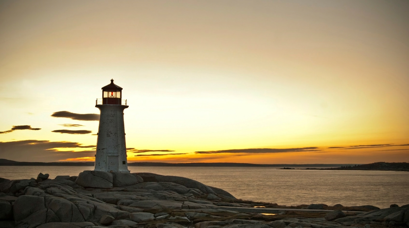 A lighthouse standing firm against the storm at sea